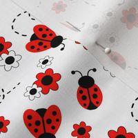 Red Ladybug Floral 4 inches Small