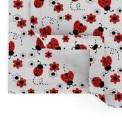 Red Ladybug Floral 4 inches Small