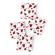 Red Ladybug Floral 4 inches Small