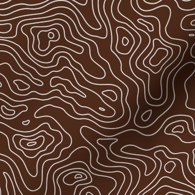 Topographic Map Brown and White Stripes Wave Elevation Topographic Topo Map Pattern 