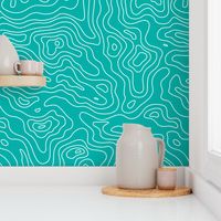 Topographic Map Teal and White Stripes Wave Elevation Topographic Topo Map Pattern 