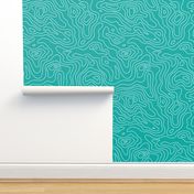 Topographic Map Teal and White Stripes Wave Elevation Topographic Topo Map Pattern 