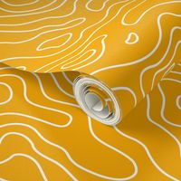 Yellow Gold and White Stripes Wave Elevation Topographic Topo Map Pattern -01-01-01-01-01-01