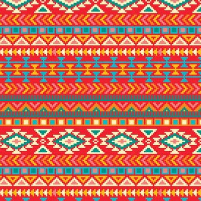 Aztec Mexican Native Fabric, Wallpaper and Home Decor | Spoonflower