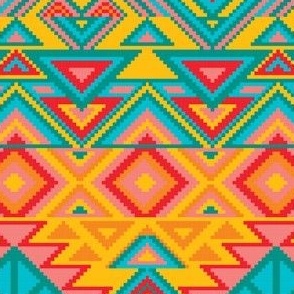 Aztec Tribal Native American Mexican Mayan Boho Pattern-05-01