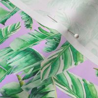 8" Tropical Leaves / Pink to Lavender Gradient