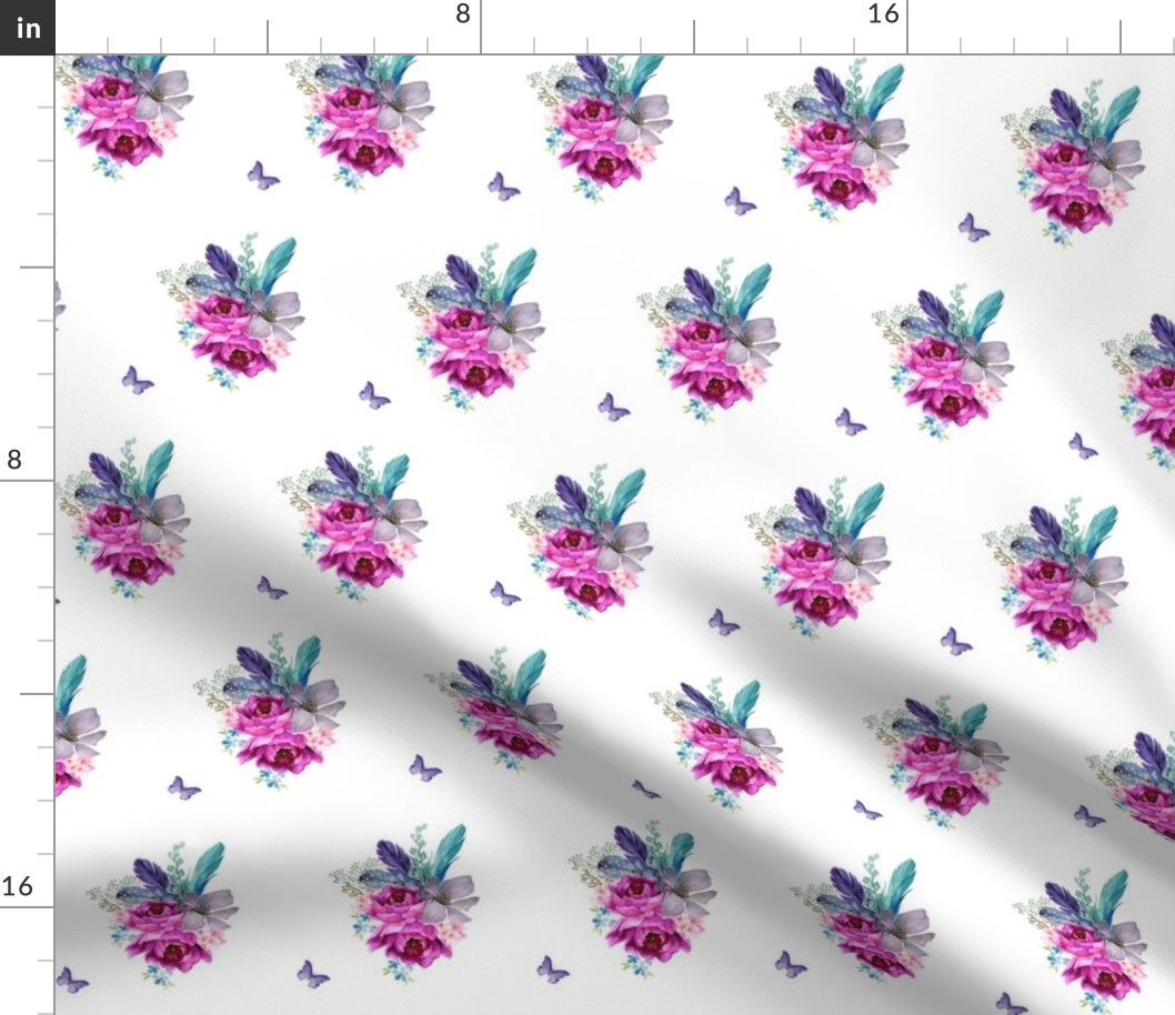 4 Lilac Mermaid Florals Fabric Spoonflower 