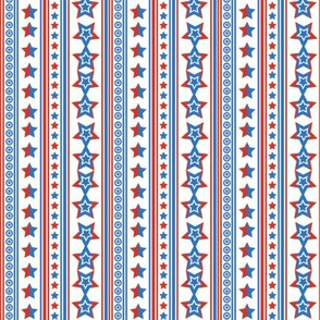July 4 Stars and Stripes, Red, Blue