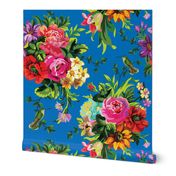 8" Floral Pop with Birds / Blue