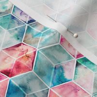 Translucent Watercolor Hexagon Cubes small version