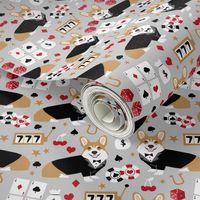corgi casino fabric corgi dog pets slot machines corgis dog - grey