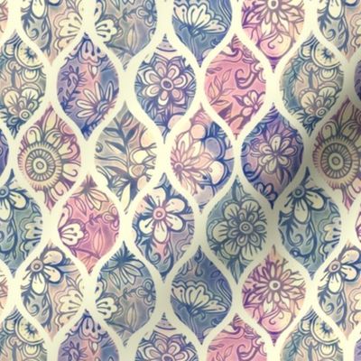 Patterned & Painted Floral Ogee in Vintage Tones small version