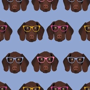 german shorthaired pointer in glasses fabric 