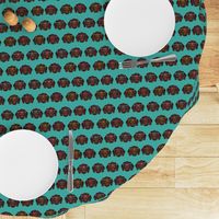 german shorthaired pointer in glasses fabric - turquoise