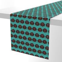 german shorthaired pointer in glasses fabric - turquoise