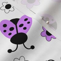Lavender Purple Ladybug Floral