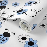 Blue Ladybug Floral