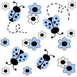 Blue Ladybug Floral