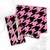 The Houndstooth Check ~ Black and Pink Glitter 