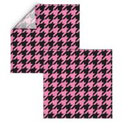 The Houndstooth Check ~ Black and Pink Glitter 