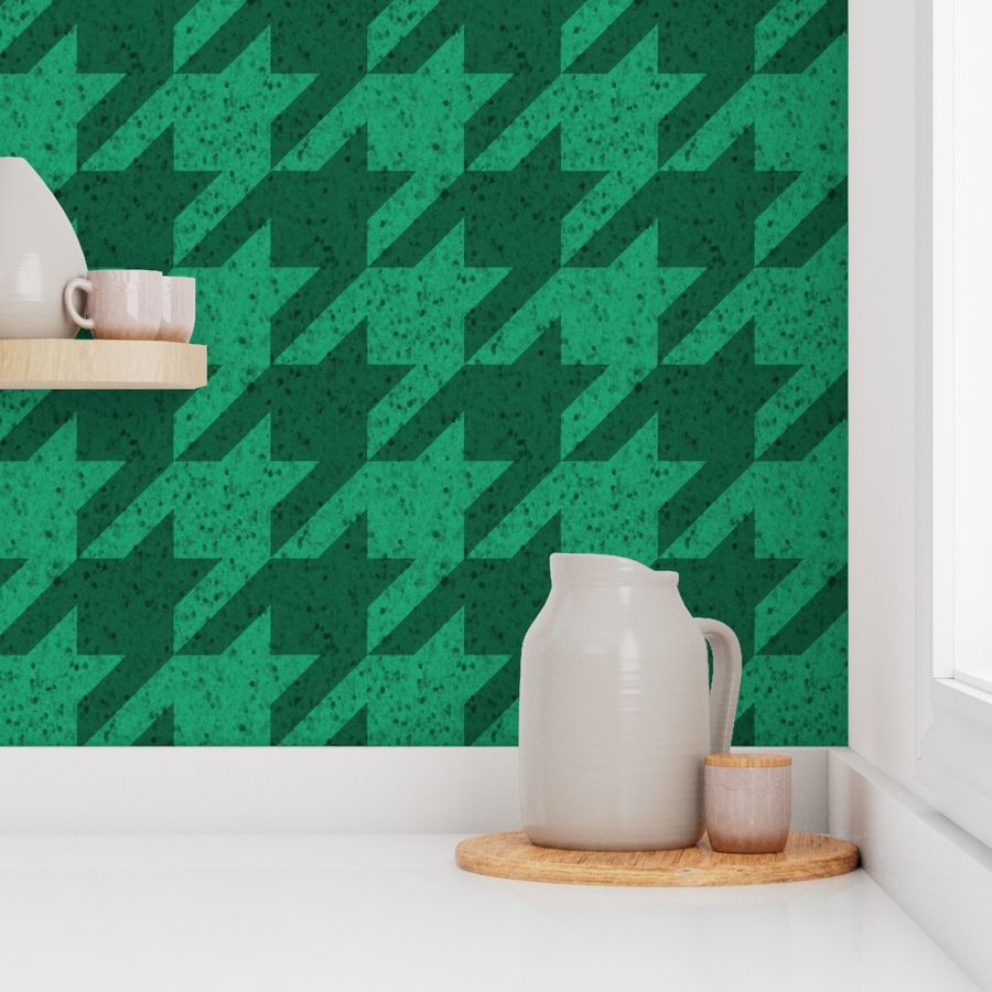 The Houndstooth Check ~ Green Marble 