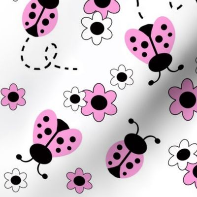 Pink Ladybug Floral