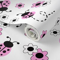 Pink Ladybug Floral