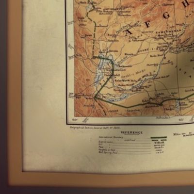 Afghanistan vintage map, FQ