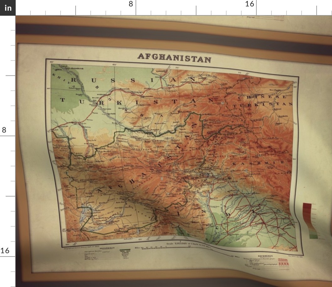 Afghanistan vintage map, FQ