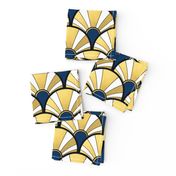 Navy and Gold Flow Art Deco  Fan