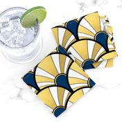 Navy and Gold Flow Art Deco  Fan