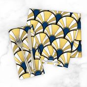 Navy and Gold Flow Art Deco  Fan