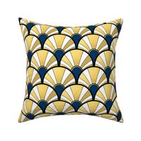 Navy and Gold Flow Art Deco  Fan