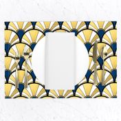 Navy and Gold Flow Art Deco  Fan