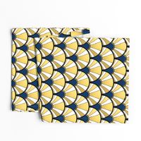 Navy and Gold Flow Art Deco  Fan