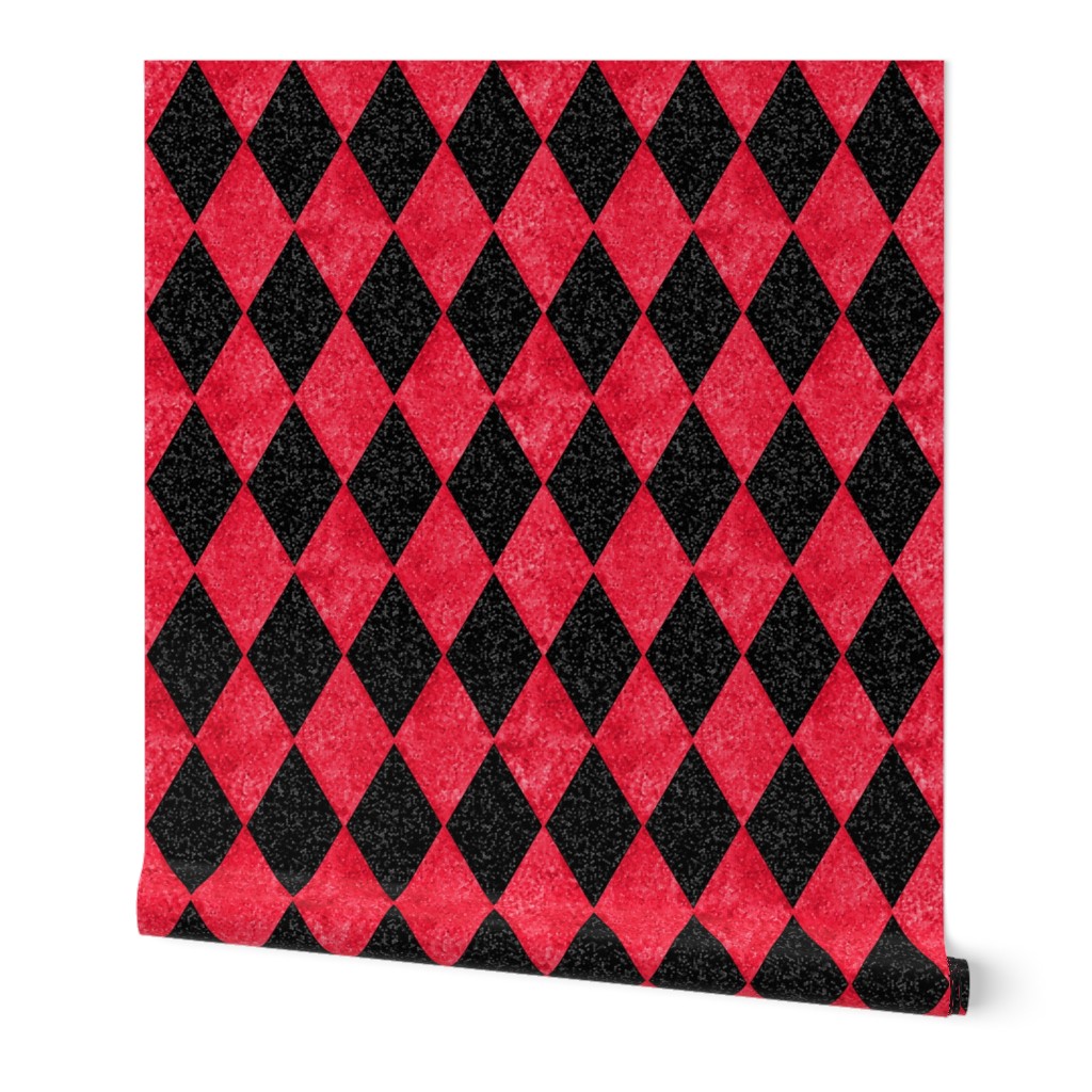 Harlequin Diamonds ~ Black and Red Mosaic