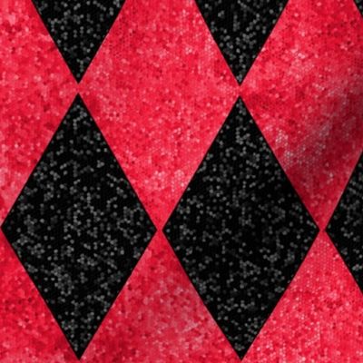 Harlequin Diamonds ~ Black and Red Mosaic