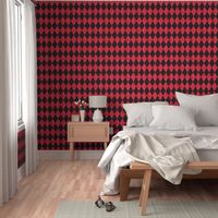 Harlequin Diamonds ~ Black and Red Mosaic