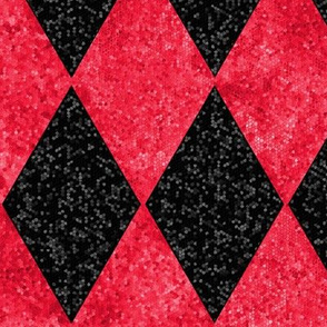 Harlequin Diamonds ~ Black and Red Mosaic