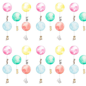 Watercolor Nursery Balloon Animals