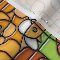 Stained Glass Cats in a Tangle