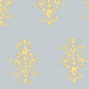 midcentury baroque - grey gold