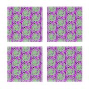 Digital Dabbling Swirly Trellis in Lavender on Green