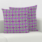 Digital Dabbling  Baroque Motif in Lavender on Green