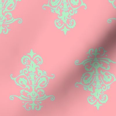 midcentury baroque - coral mint