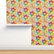 Rainbow Hexagons Patchwork (smaller scale