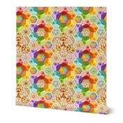 Rainbow Hexagons Patchwork (smaller scale