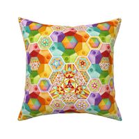 Rainbow Hexagons Patchwork (smaller scale