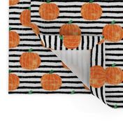 watercolor pumpkins on stripes