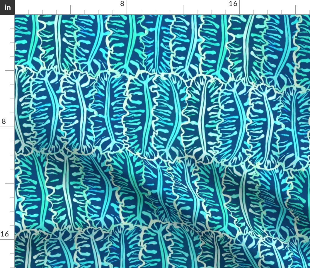 Ko'e Kai Thatch Teal 150 Fabric | Spoonflower